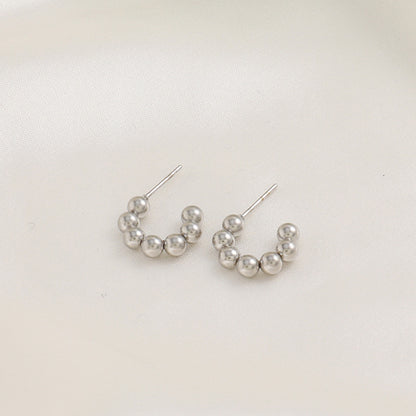 Light Luxury Geometric Circle Earrings in Gold/Silver - Fashion Commute Minimalist Stud Earrings for Women