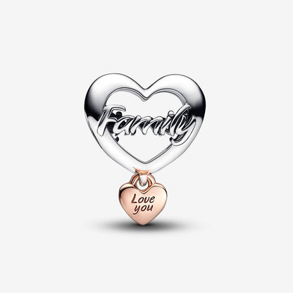 Love You Family Heart Charm