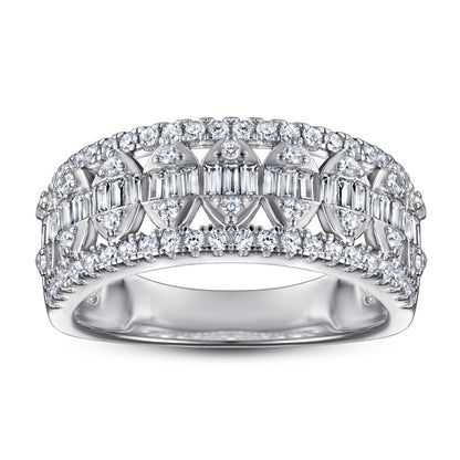 Luxury 925 Silver Zirconia Ring - Bold Statement Wedding Band for Women