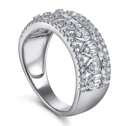 Luxury 925 Silver Zirconia Ring - Bold Statement Wedding Band for Women