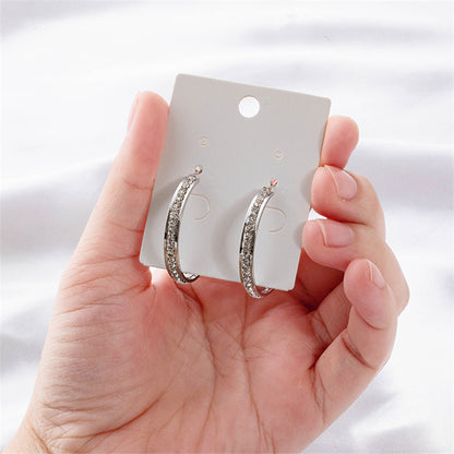 Luxury Geometric Circle Drop Earrings for Women - Gold & White Gold Plated Copper with Crystal Accents