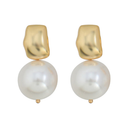 Luxury Geometric Glass Bead Drop Earrings in Genuine Gold Plating