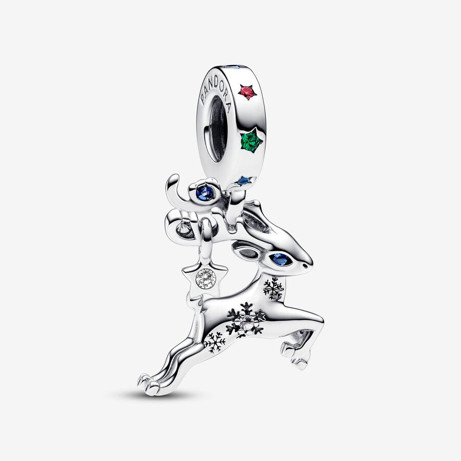 Magical Christmas Reindeer Dangle Charm