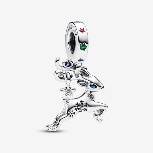 Magical Christmas Reindeer Dangle Charm