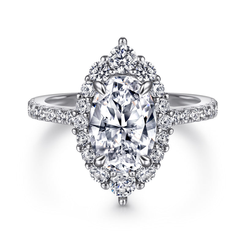 Marquise-Cut Zirconia 925 Silver Ring - Dazzling European-Style Statement Piece