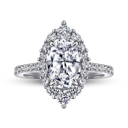 Marquise-Cut Zirconia 925 Silver Ring - Dazzling European-Style Statement Piece