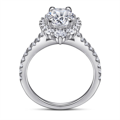 Marquise-Cut Zirconia 925 Silver Ring - Dazzling European-Style Statement Piece