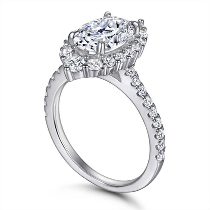 Marquise-Cut Zirconia 925 Silver Ring - Dazzling European-Style Statement Piece