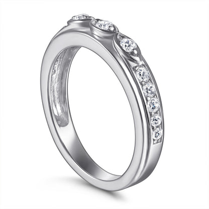 Marquise-Cut Zirconia 925 Silver Ring - Elegant European-Style Band
