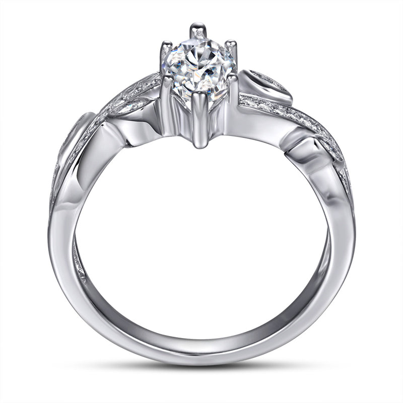 Marquise-Cut Zirconia 925 Silver Ring - European Luxury Statement Band