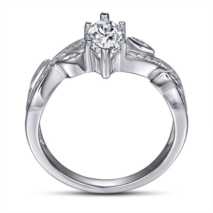 Marquise-Cut Zirconia 925 Silver Ring - European Luxury Statement Band
