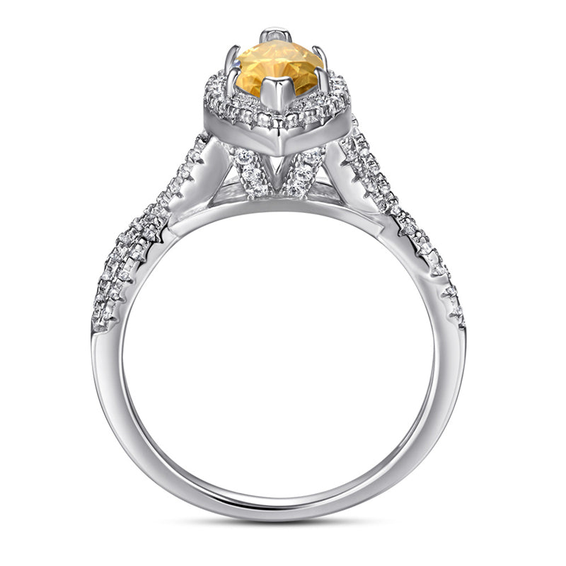 Marquise Cut 1-Carat Zircon Ring - 925 Sterling Silver Solitaire Statement Jewelry for Women