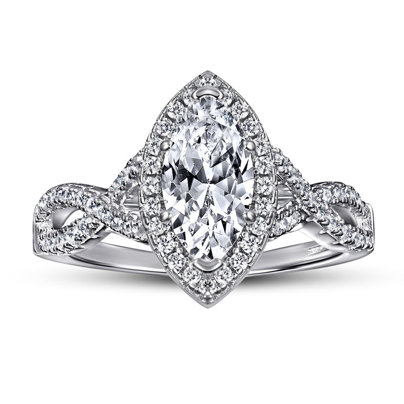 Marquise Cut 1-Carat Zircon Ring - 925 Sterling Silver Solitaire Statement Jewelry for Women