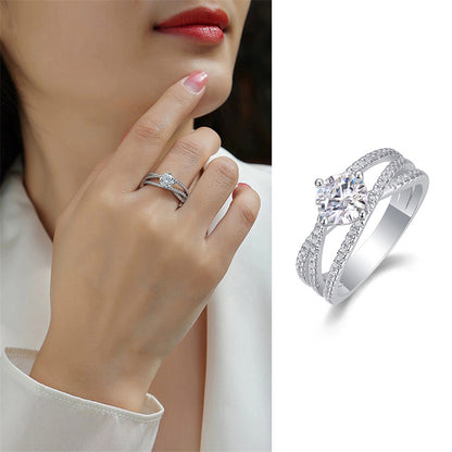 Minimalist 6.5mm Moissanite Band in Sterling Silver