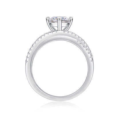 Minimalist 6.5mm Moissanite Band in Sterling Silver