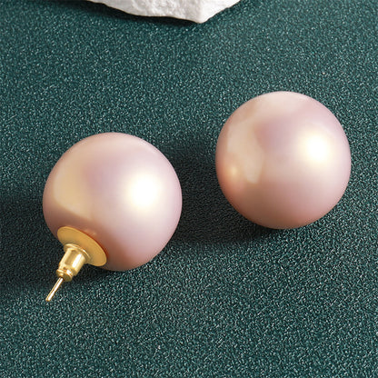 Minimalist Geometric Drop Earrings with High-Luster Pearl & 925 Silver Post (Gold Plated)