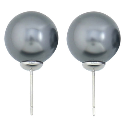 Minimalist Geometric Glass Bead Stud Earrings Set in Gold Plating (10mm/12mm/14mm)
