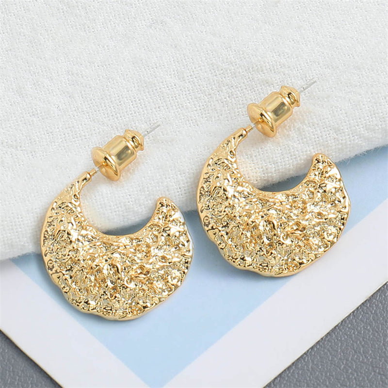 Minimalist Geometric Hoop Earrings in Genuine Gold Plating