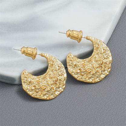 Minimalist Geometric Hoop Earrings in Genuine Gold Plating