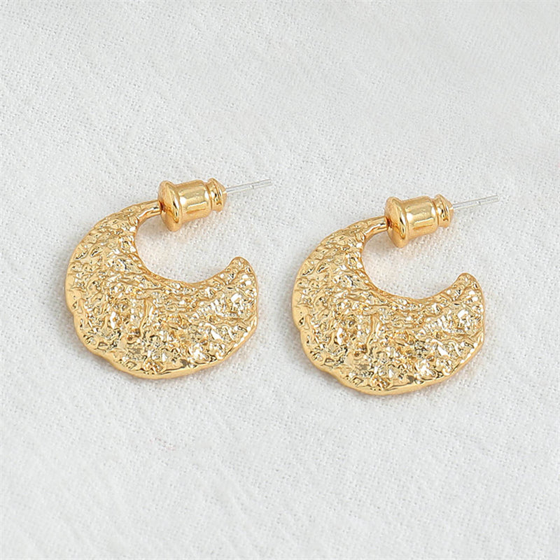 Minimalist Geometric Hoop Earrings in Genuine Gold Plating