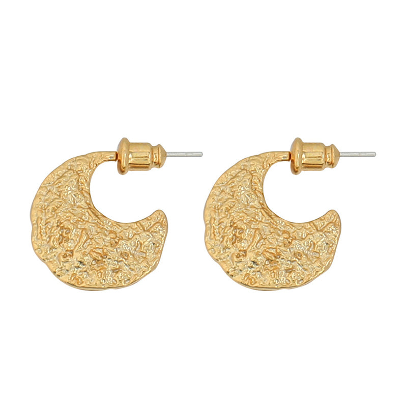 Minimalist Geometric Hoop Earrings in Genuine Gold Plating