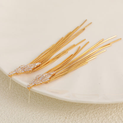 Minimalist Geometric Line Drop Earrings - Gold & Silver Plated Brass