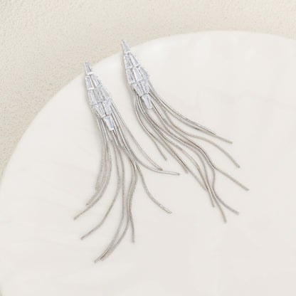 Minimalist Geometric Line Drop Earrings - Gold & Silver Plated Brass