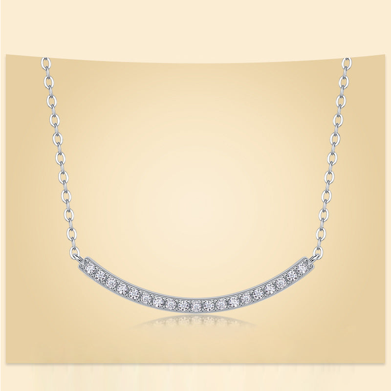 Minimalist Geometric Pendant Necklace with Moissanite for Women