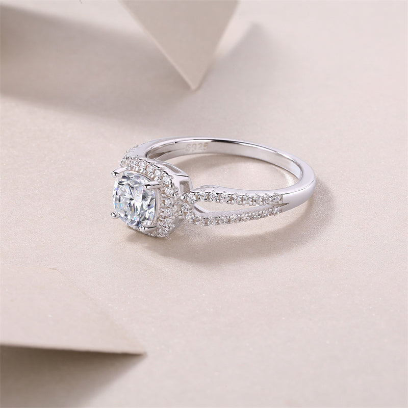 Minimalist Geometric Silver Ring for OL Fashion