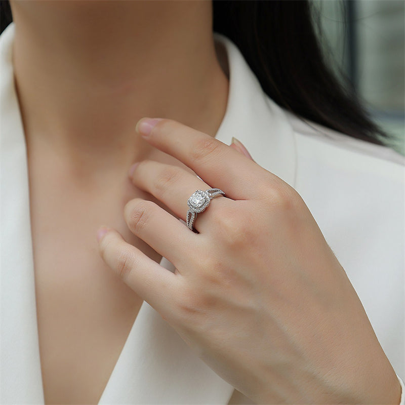 Minimalist Geometric Silver Ring for OL Fashion