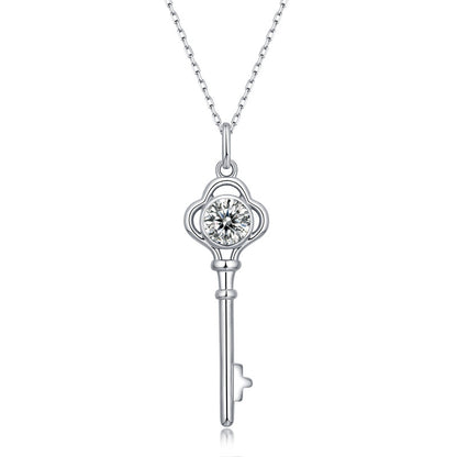 Minimalist Key Moissanite Necklace for Couples