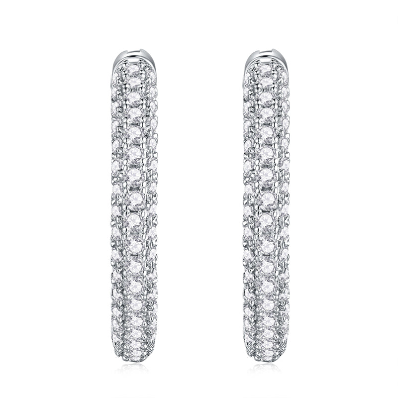 Minimalist Round Cut Moissanite Hoop Earrings