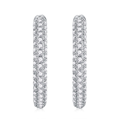 Minimalist Round Cut Moissanite Hoop Earrings