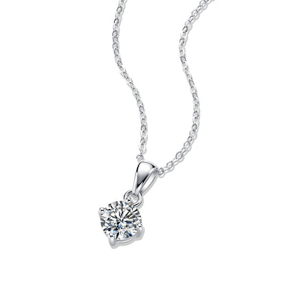 Minimalist Round Moissanite Pendant Necklace