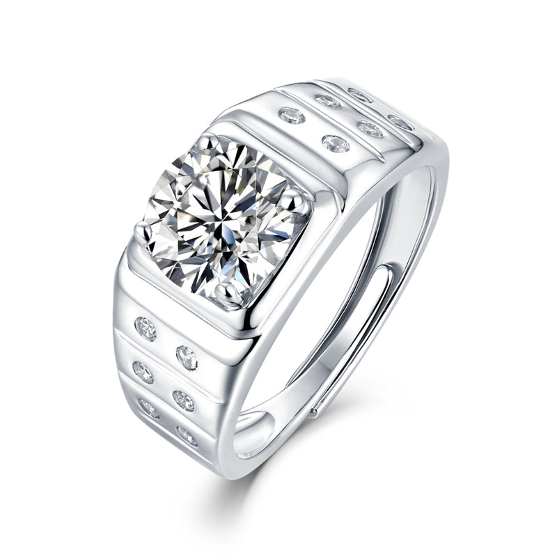 Minimalist Square Ring with Moissanite