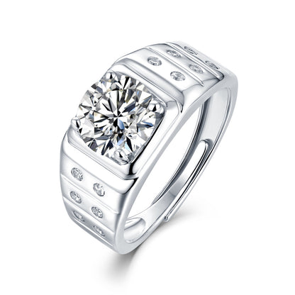 Minimalist Square Ring with Moissanite