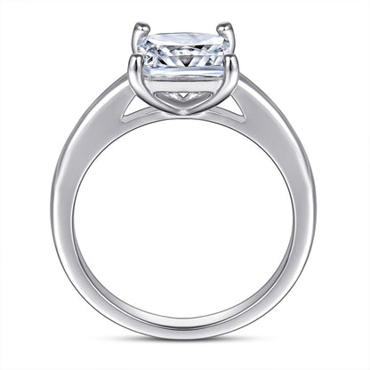 Minimalist Square Zircon  Ring - 925 Sterling Silver Dainty Geometric Ring for Women