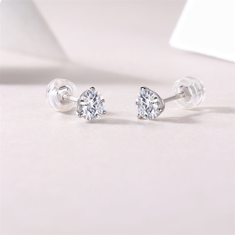 Minimalist Triangle Shape Moissanite Stud Earrings