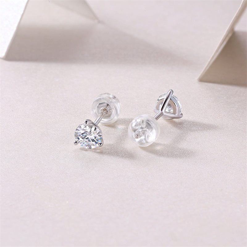 Minimalist Triangle Shape Moissanite Stud Earrings