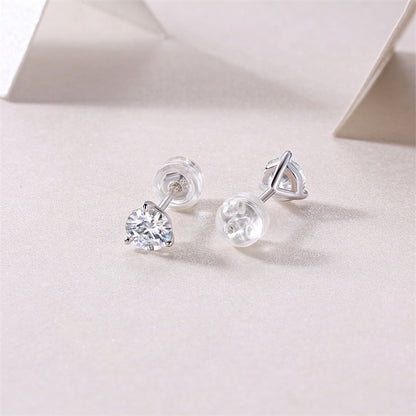 Minimalist Triangle Shape Moissanite Stud Earrings