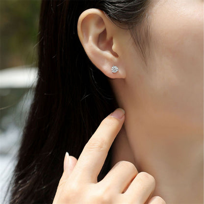 Minimalist Triangle Shape Moissanite Stud Earrings