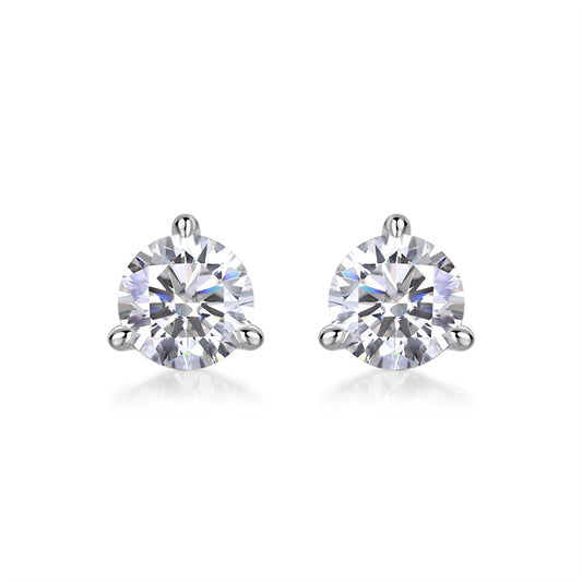 Minimalist Triangle Shape Moissanite Stud Earrings