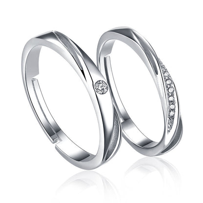 Möbius Infinity Couple Rings - 925 Sterling Silver Adjustable Matching Set