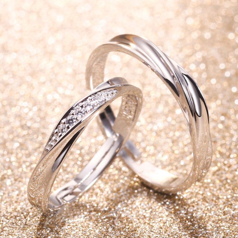 Möbius Loop Couple Rings - 925 Sterling Silver Infinite Love Matching Set