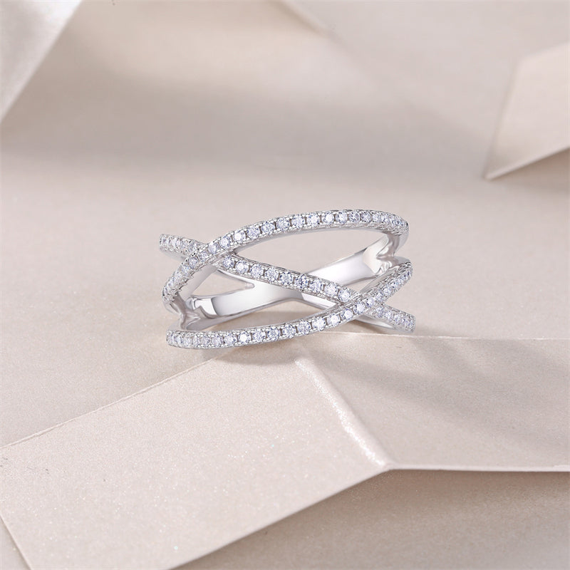 Modern Circle Design Silver Ring for Women