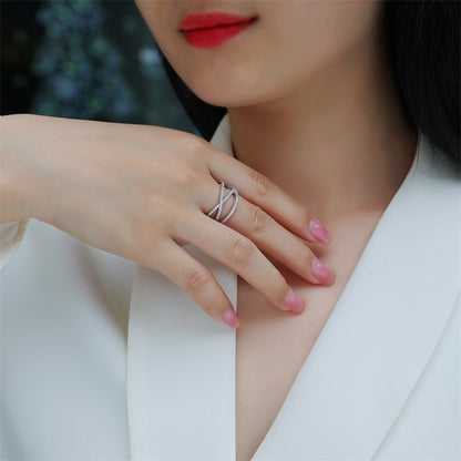 Modern Circle Design Silver Ring for Women