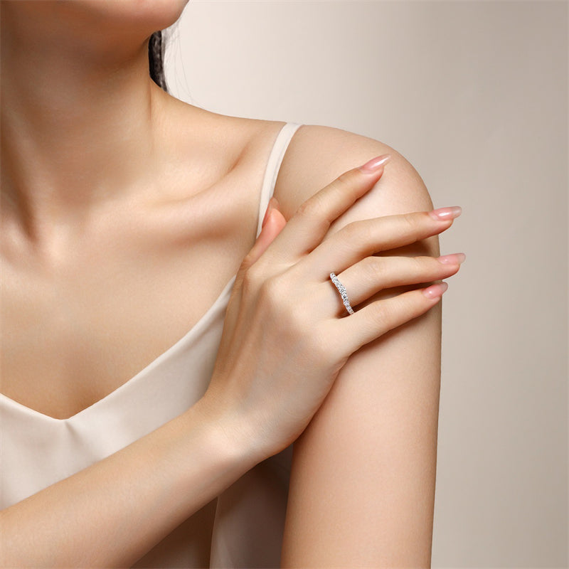 Modern Geometric Moissanite Band for Women