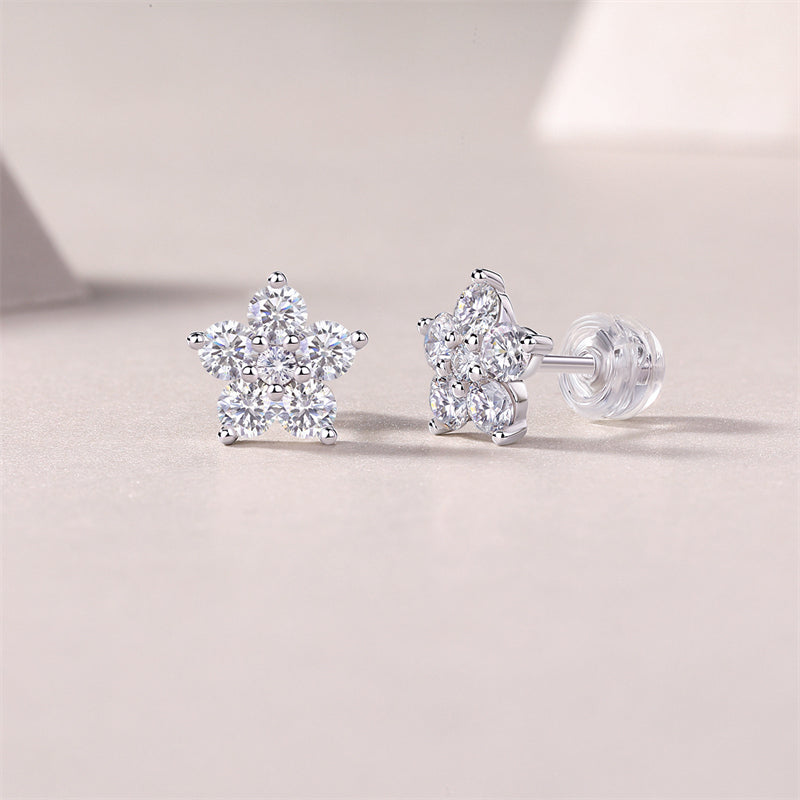 Modern Geometric Star Moissanite Studs