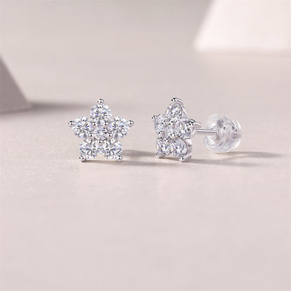 Modern Geometric Star Moissanite Studs