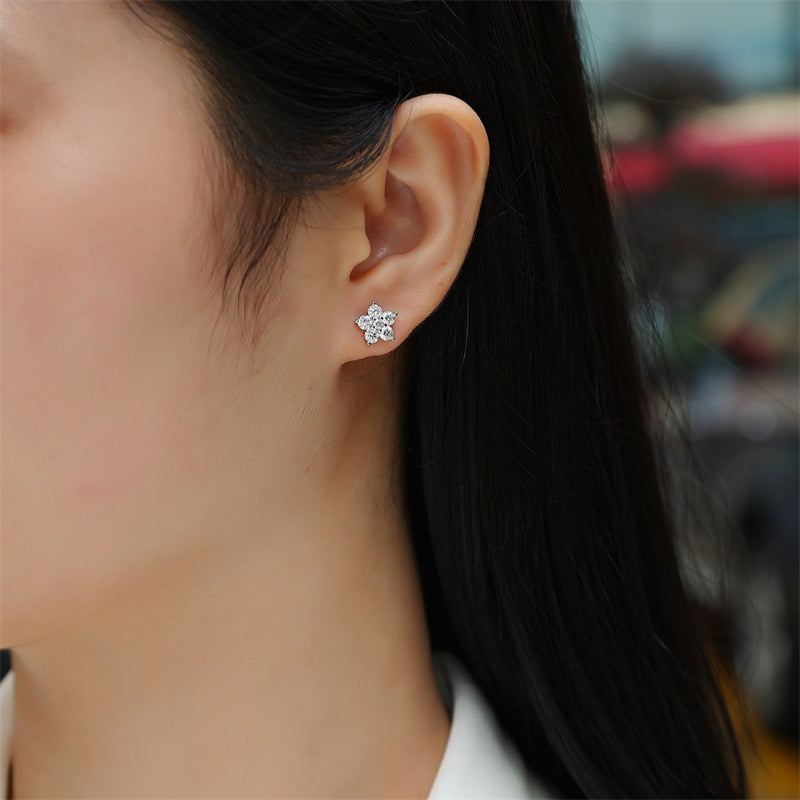 Modern Geometric Star Moissanite Studs